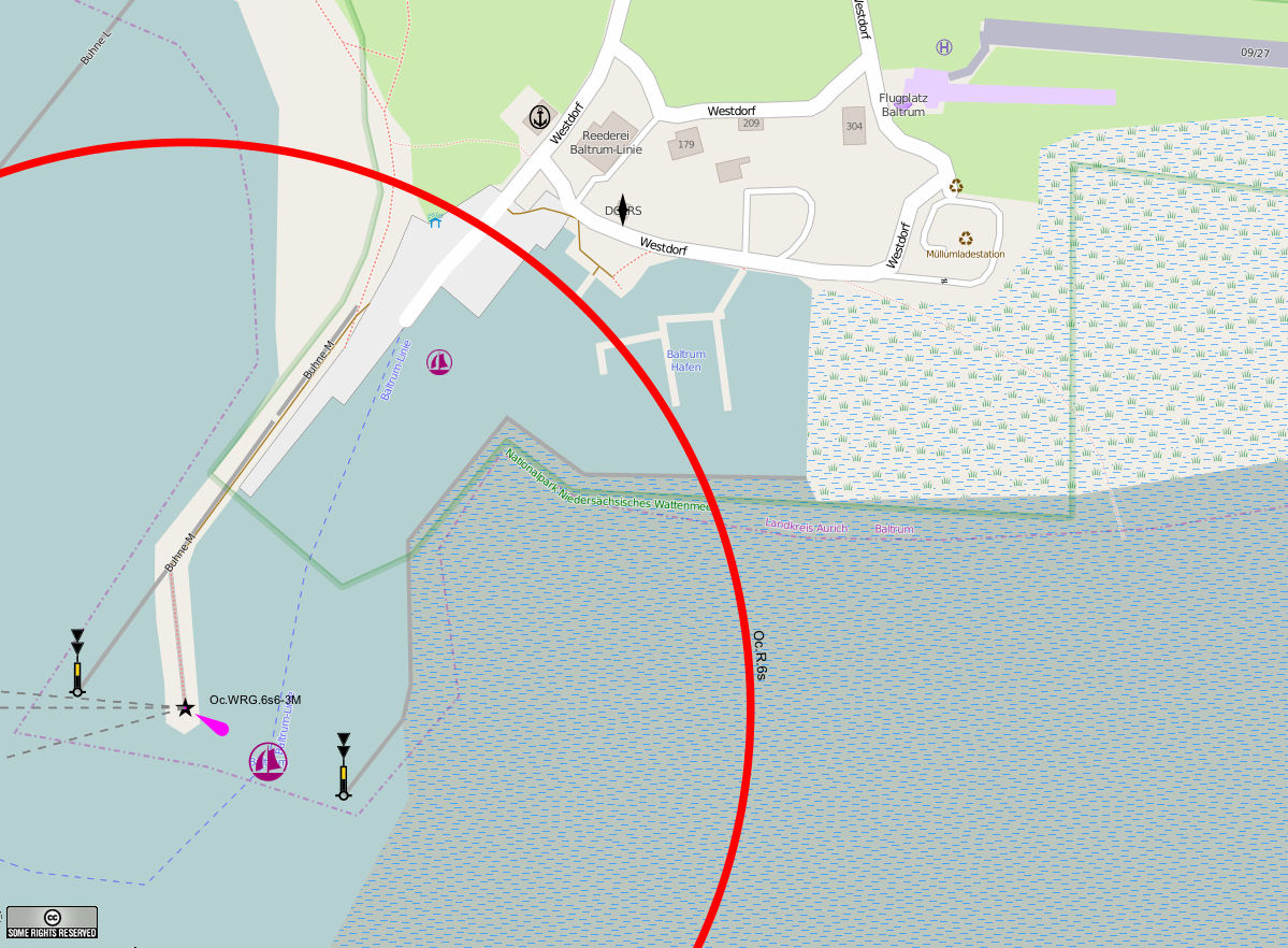 Baltrum Hafen - Karten von openseamap.org