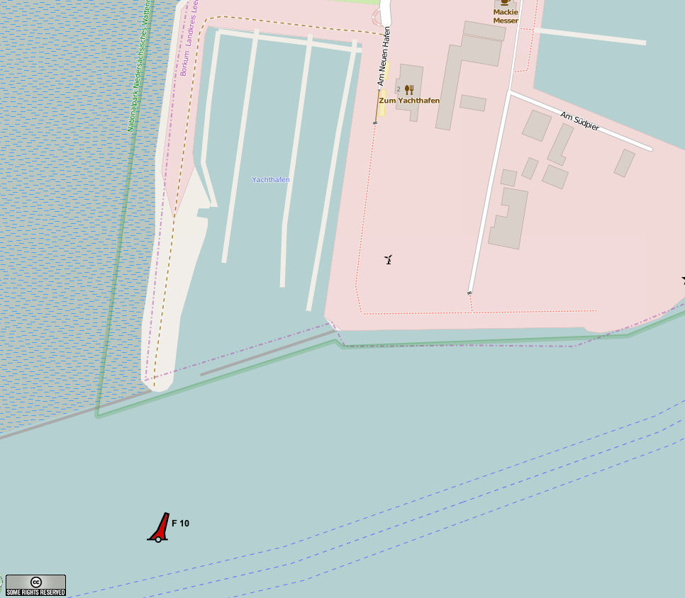 Borkum Hafen Port Henry - Karten von openseamap.org