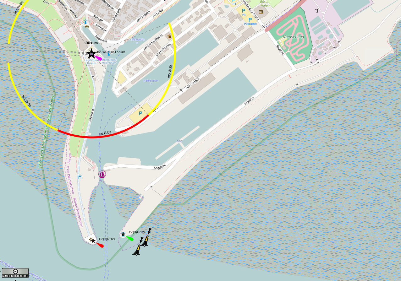 Büsum Hafen - Karten von openseamap.org