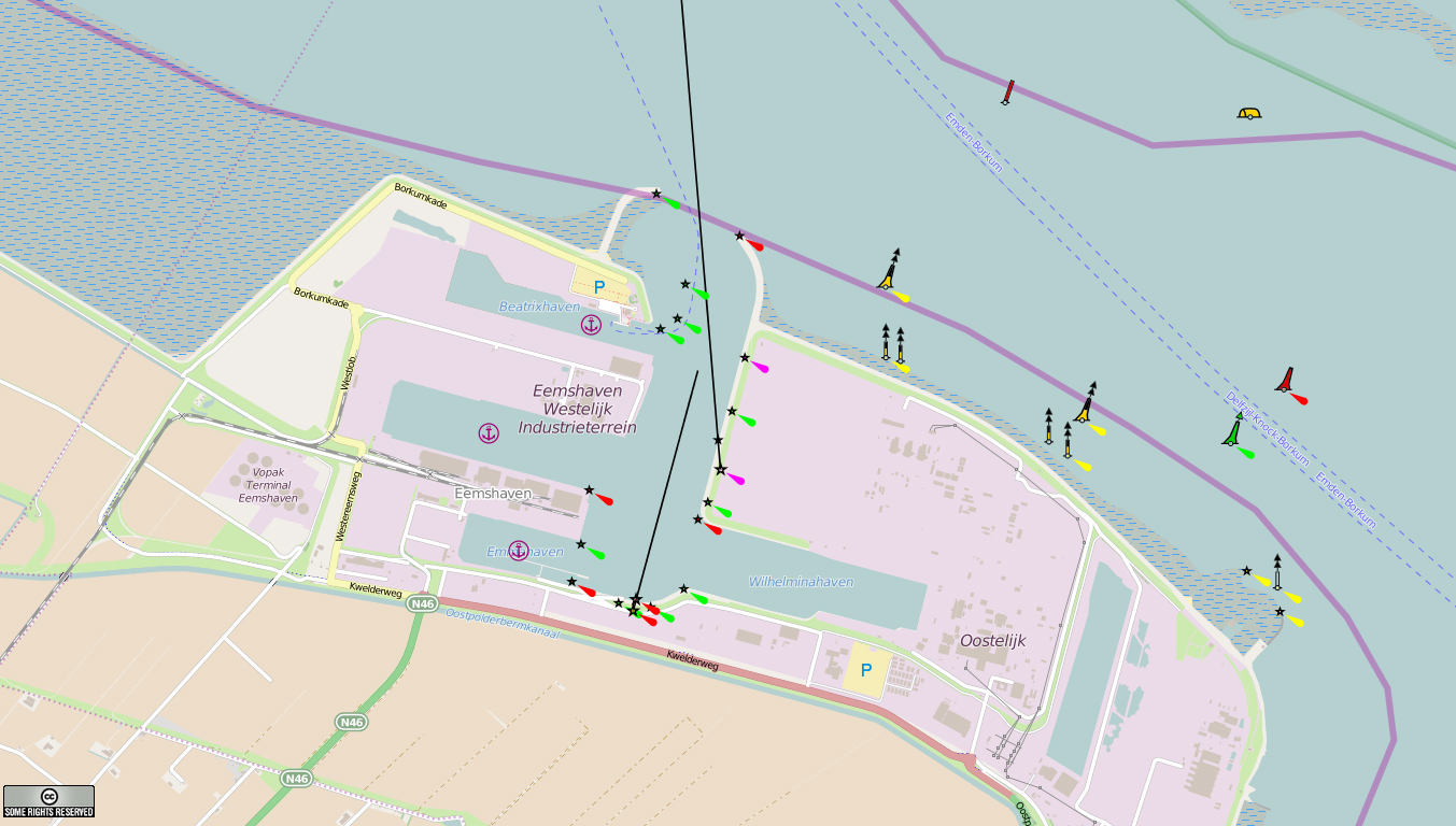 Eemshaven Hafen - Karten von openseamap.org