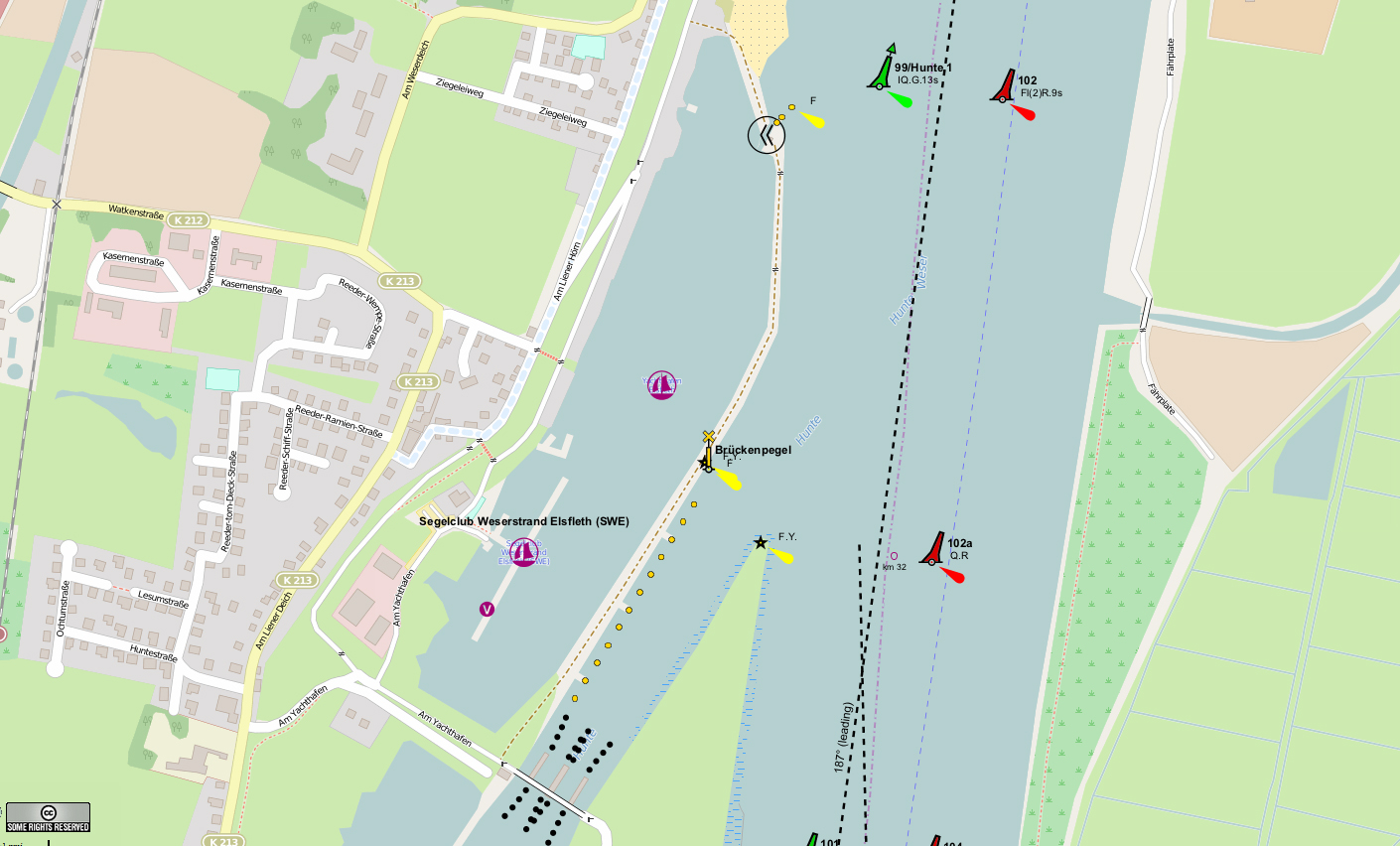 Elsfleth Yachthafen - Karten von openseamap.org