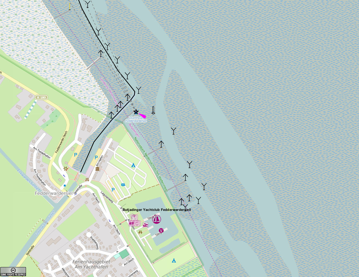 Fedderwardersiel Hafen - Karten von openseamap.org