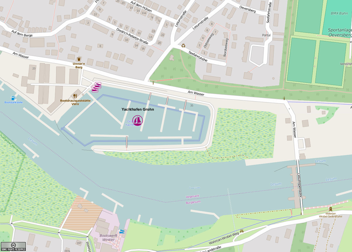 Grohn Hafen - Karten von openseamap.org